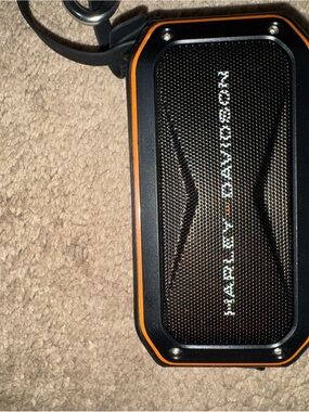 Harley-Davidson Black Portable Bluetooth Speaker with Orange Accents